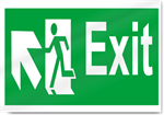 Exit Up Left Safety Sign