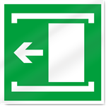 Slide Left To Open Symbol Safety Signs