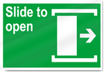 Slide To Open Right Safety Signs