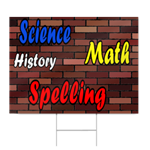 Science, Math, History, Spelling Vinyl Sign