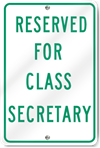 Reserved For Class Secretary Sign