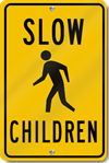 Slow Children With Child Symbol Sign