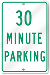 Thirty Minute Parking Sign