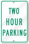 Two Hour Parking Sign