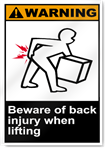 Beware Of Back Injury When Lifting Warning Signs