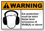 Ear Protection Must Be Worn Noise Level Warning Sign