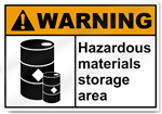 Hazardous Materials Storage Area Warning Signs