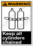Keep All Cylinders Chained Warning Sign