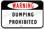 Warning Dumping Prohibited Sign