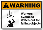 Workers Overhead Watch Out For Falling Objects Warning Signs