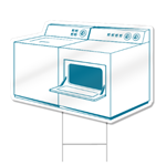 Washer And Dryer Shaped Sign