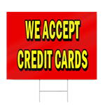 We Accept Credit Cards Lettering Sign