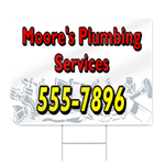 White Plumbing Services Sign