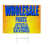 Wholesale Prices Sign