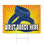 Wrist Bands Here Sign